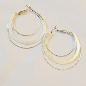 Silver Multi Hoop Earrings